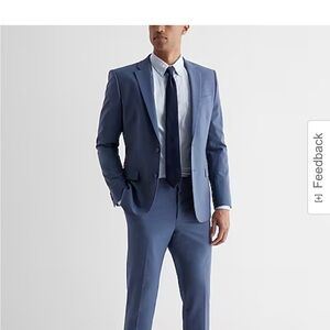 Homecoming/Express Men’s/Modern Tech Suit/Dusty Blue/38R jacket/30x32 pant